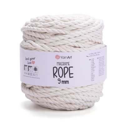 Macrame Rope 9mm 752 молочный Macrame Rope 9mm 752 молочный