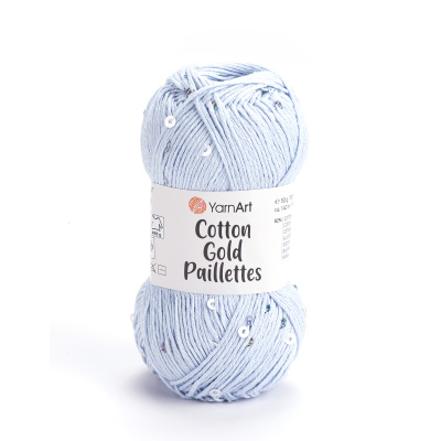 Cotton Gold Paillettes 7109 светло-голубой