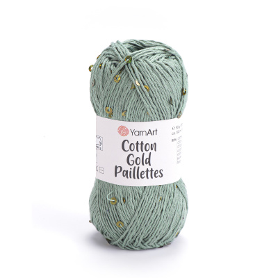 Cotton Gold Paillettes 7113 темная мята