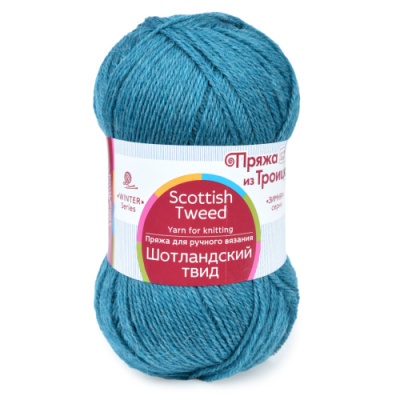 Шотландский твид 1159 бирюзовый меланж