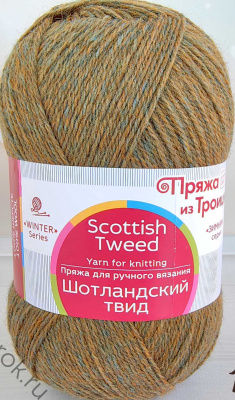 Шотландский твид 1455 горчичный меланж