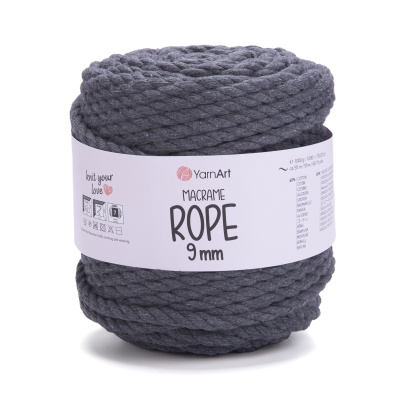 Macrame Rope 9mm 758 темно-серый Macrame Rope 9mm 758 темно-серый