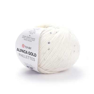 Alpaca Gold Paillettes 9301 белый